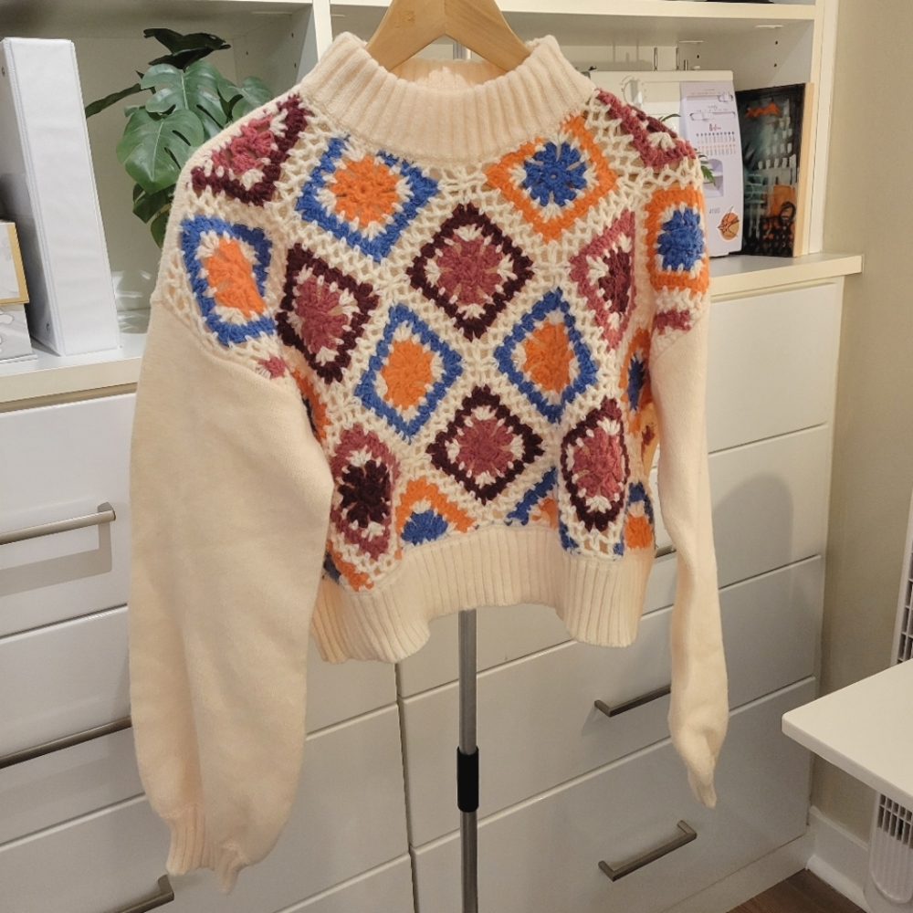 Colourful Geometric Knit Sweater